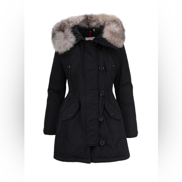 Moncler Aredhel Hooded Down Parka with Removable Genuine Fox Fur Trim